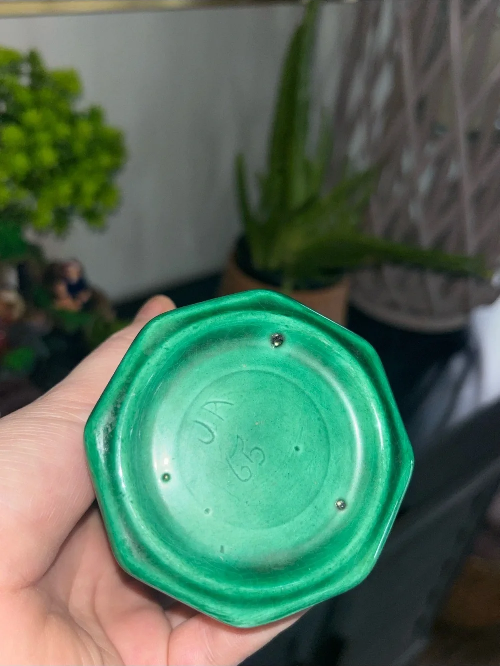 Cottagecore Green Ceramic Grape Relief Vase - Home Accents